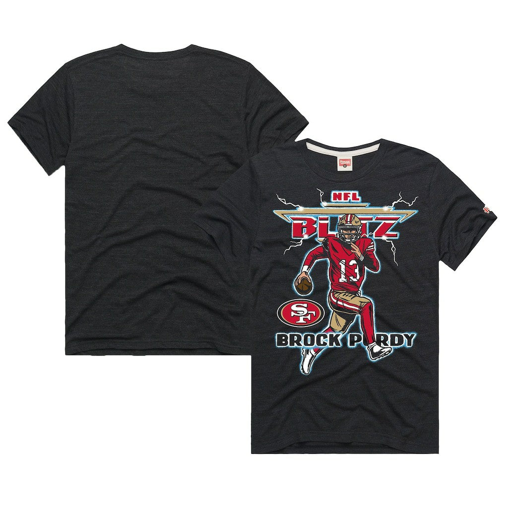 Brock Purdy  Homage Unisex NFL Blitz Player Tri-Blend T-Shirt - San Francisco 49ers