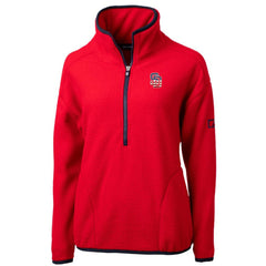 MLB San Diego Padres Cutter & Buck Women's Americana Logo Cascade Eco Sherpa Fleece Half-Zip Pullover Jacket