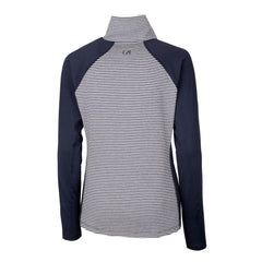 MLB Milwaukee Brewers Cutter & Buck Women's Americana Logo Forge Tonal Stripe Stretch Half-Zip Pullover Top
