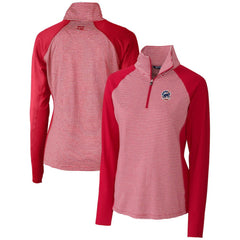 MLB Chicago Cubs Cutter & Buck Women's Americana Logo Forge Tonal Stripe Stretch Half-Zip Pullover Top