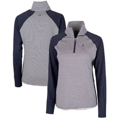 MLB Minnesota Twins Cutter & Buck Women's Americana Logo Forge Tonal Stripe Stretch Half-Zip Pullover Top