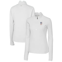 MLB San Francisco Giants Cutter & Buck Women's Americana Logo DryTec Traverse Stretch Quarter-Zip Pullover Top
