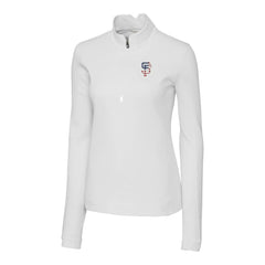 MLB San Francisco Giants Cutter & Buck Women's Americana Logo DryTec Traverse Stretch Quarter-Zip Pullover Top