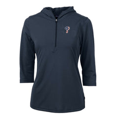 MLB Philadelphia Phillies Cutter & Buck Women's Americana Logo DryTec Virtue Eco Pique Recycled Half-Zip Pullover Hoodie