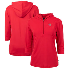 MLB Washington Nationals Cutter & Buck Women's Americana Logo DryTec Virtue Eco Pique Recycled Half-Zip Pullover Hoodie