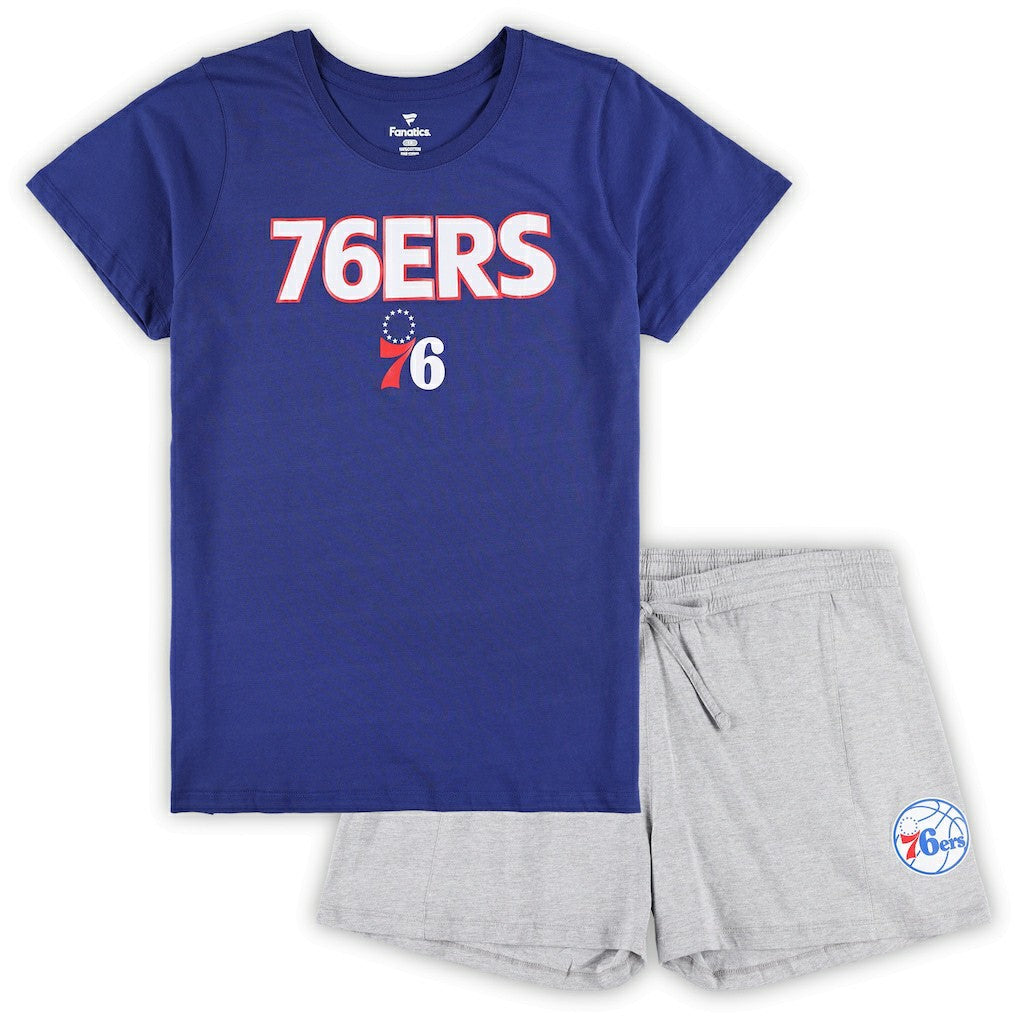 NBA Philadelphia 76ers Women's Plus Size T-Shirt & Shorts Combo Set