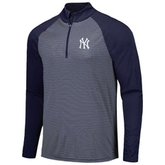 MLB New York Yankees Levelwear Charter Striped Raglan Quarter-Zip Top
