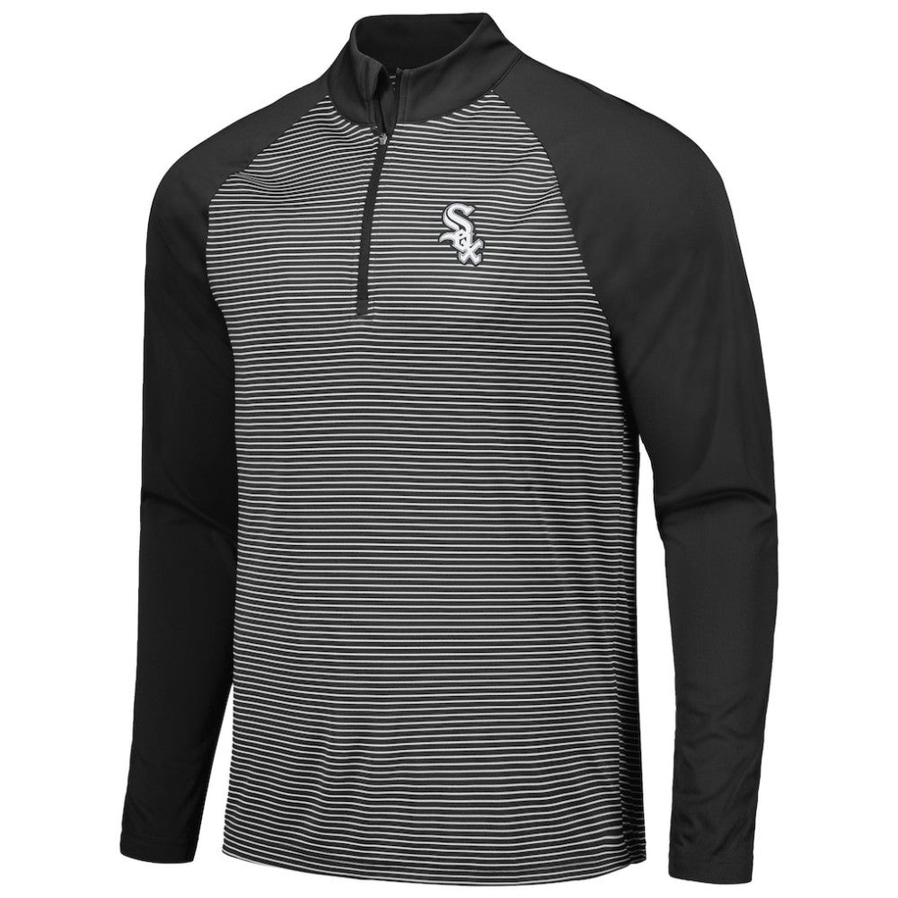 MLB Chicago White Sox Levelwear Charter Striped Raglan Quarter-Zip Top