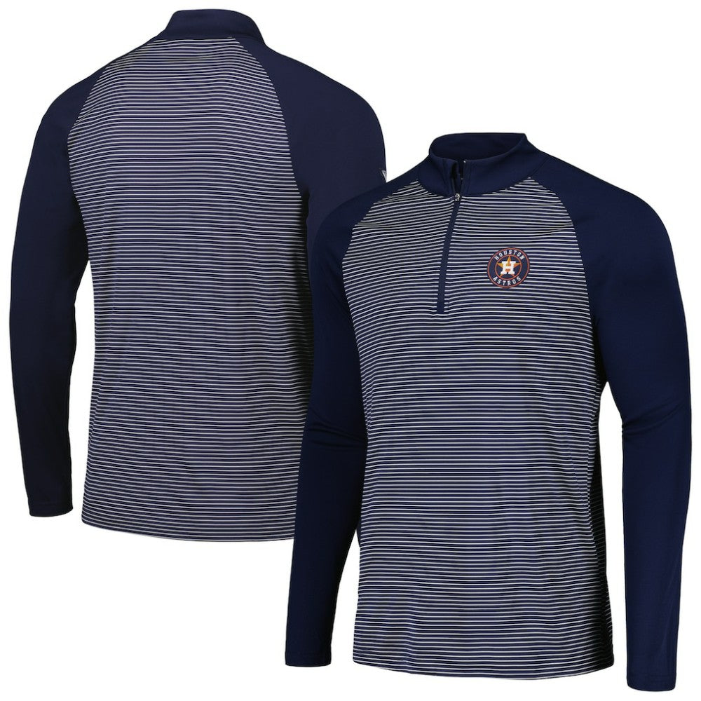 MLB Houston Astros Levelwear Charter Striped Raglan Quarter-Zip Top