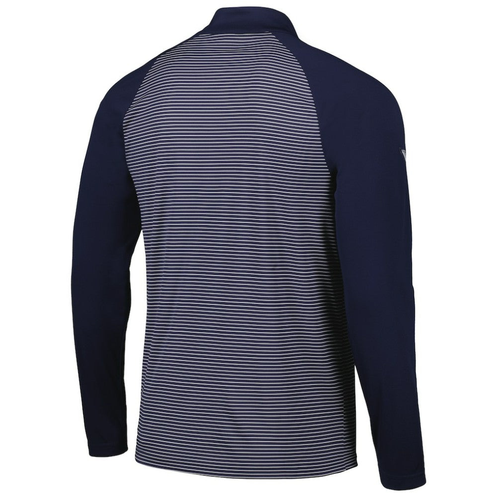 MLB Seattle Mariners Levelwear Charter Striped Raglan Quarter-Zip Top