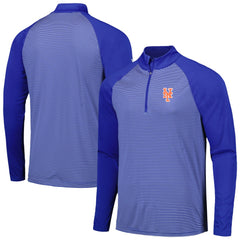 MLB New York Mets Levelwear Charter Striped Raglan Quarter-Zip Top