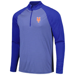 MLB New York Mets Levelwear Charter Striped Raglan Quarter-Zip Top