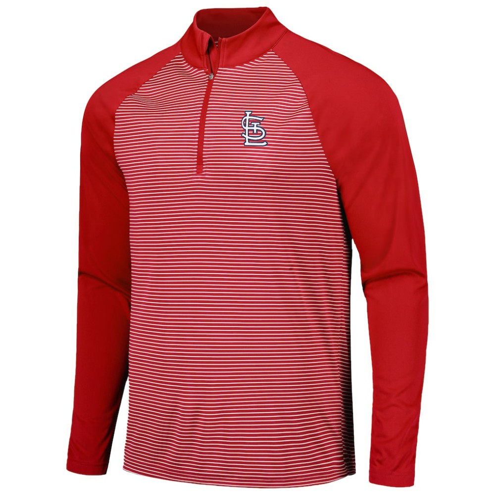 MLB St. Louis Cardinals Levelwear Charter Striped Raglan Quarter-Zip Top