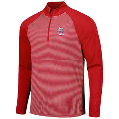 MLB St. Louis Cardinals Levelwear Charter Striped Raglan Quarter-Zip Top