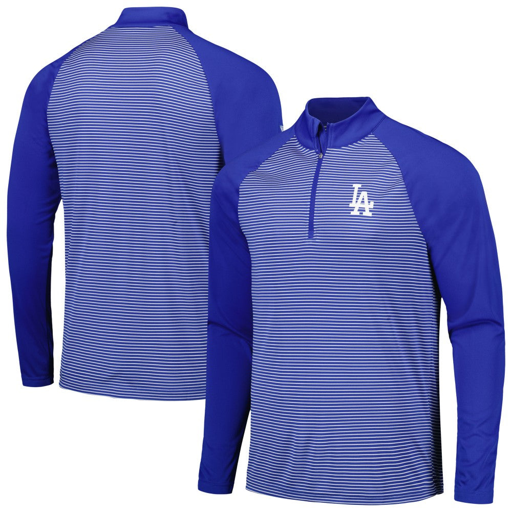 MLB Los Angeles Dodgers Levelwear Charter Striped Raglan Quarter-Zip Top