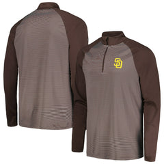 MLB San Diego Padres Levelwear Charter Striped Raglan Quarter-Zip Top