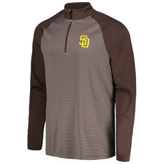 MLB San Diego Padres Levelwear Charter Striped Raglan Quarter-Zip Top