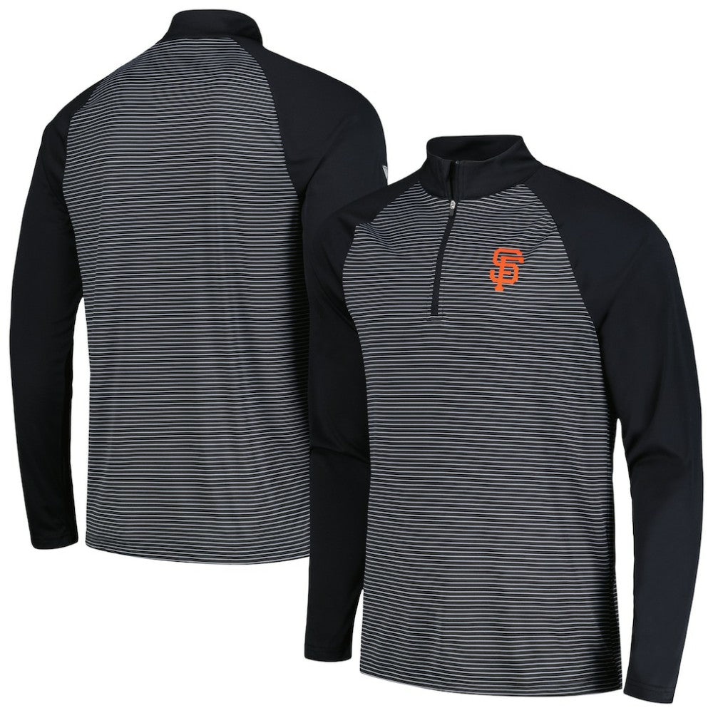 MLB San Francisco Giants Levelwear Charter Striped Raglan Quarter-Zip Top