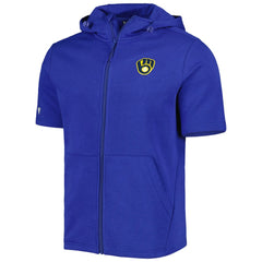 MLB Milwaukee Brewers Levelwear Recruit Full-Zip Short Sleeve Hoodie