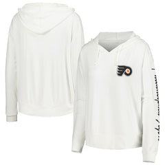 NHL White Philadelphia Flyers Concepts Sport Women's Accord Hacci Long Sleeve Hoodie Top