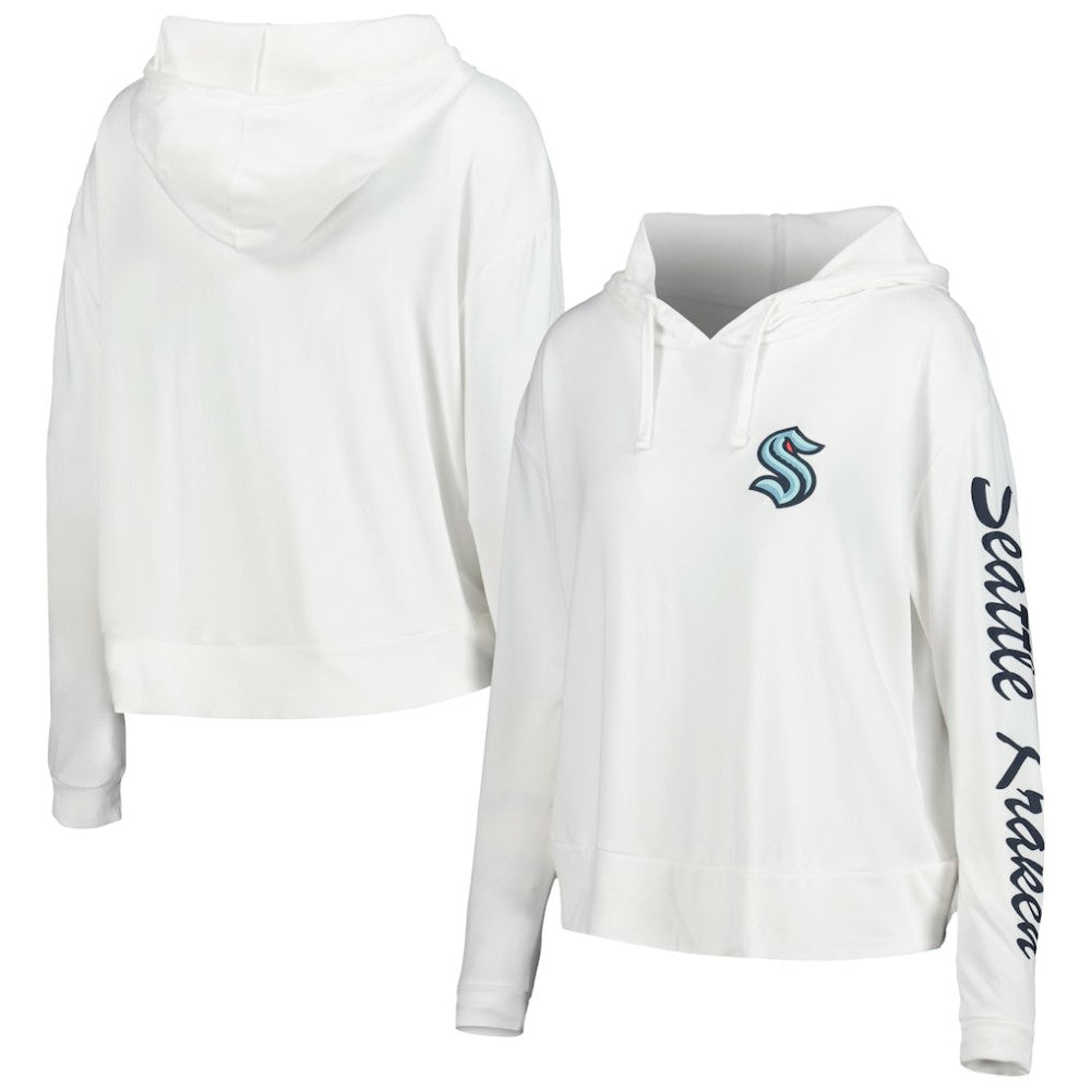 NHL Cream Seattle Kraken Concepts Sport Women's Accord Hacci Long Sleeve Hoodie Top