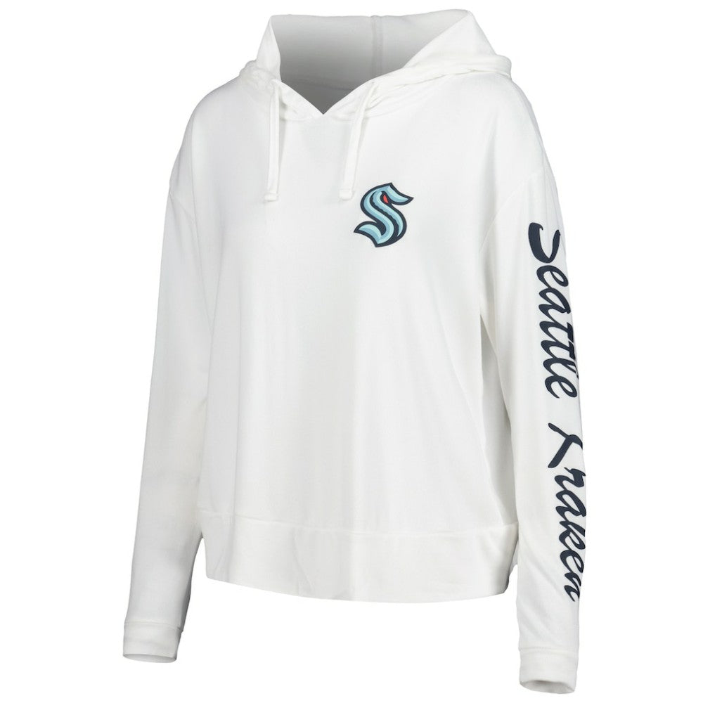 NHL Cream Seattle Kraken Concepts Sport Women's Accord Hacci Long Sleeve Hoodie Top
