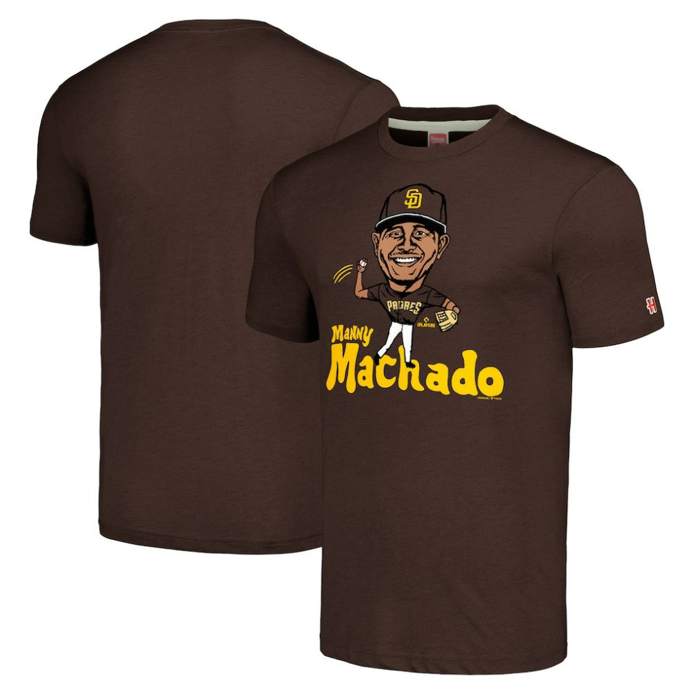 MLB Manny Machado San Diego Padres Homage Caricature Tri-Blend T-Shirt