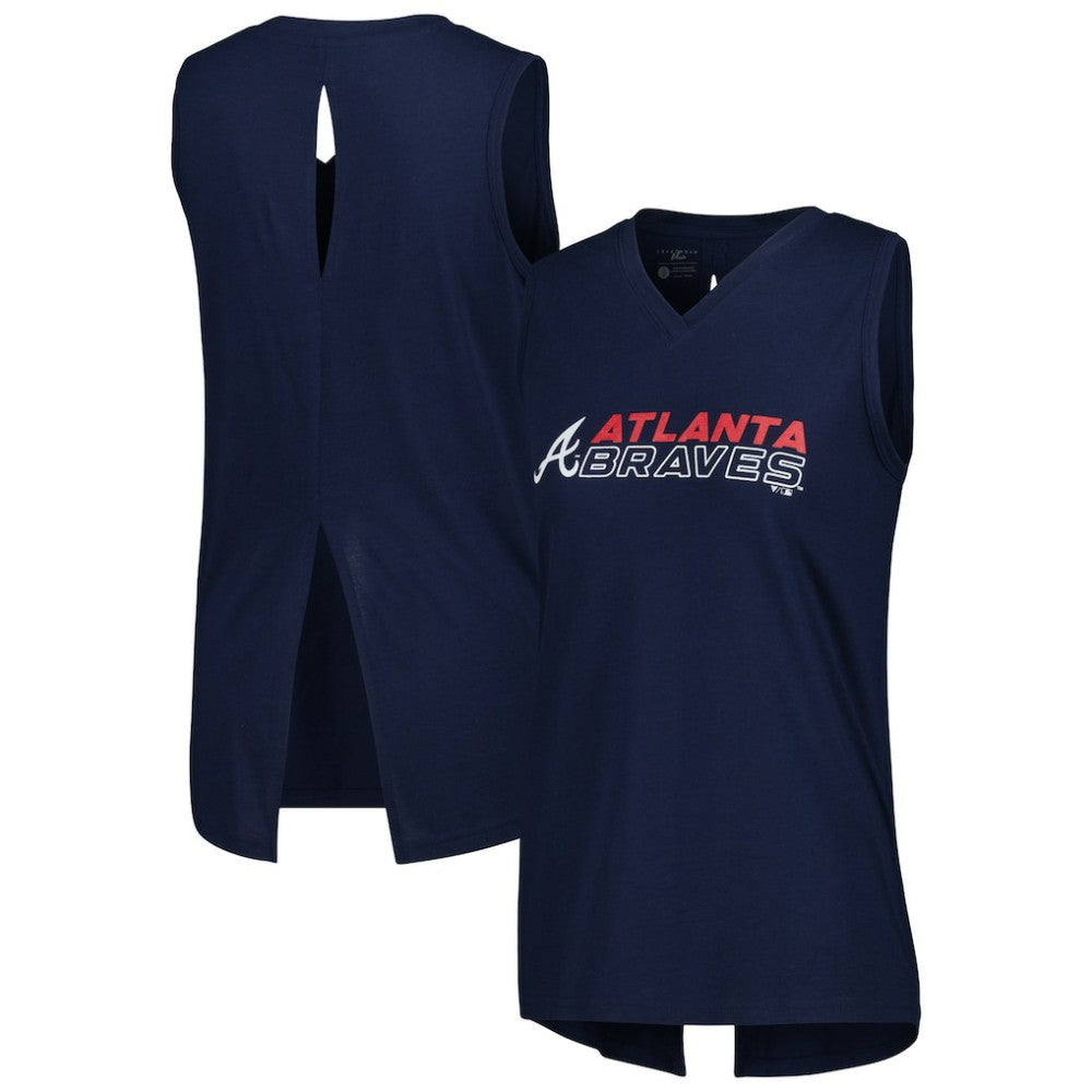 MLB Atlanta Braves Levelwear Women's Paisley Chase V-Neck Tank Top