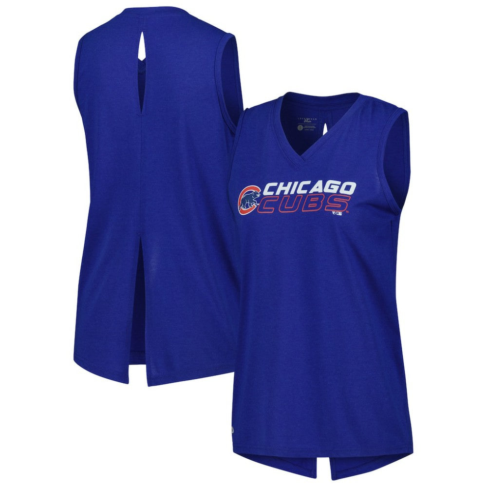 MLB Chicago Cubs Levelwear Women's Paisley Chase V-Neck Tank Top