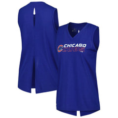 MLB Chicago Cubs Levelwear Women's Paisley Chase V-Neck Tank Top