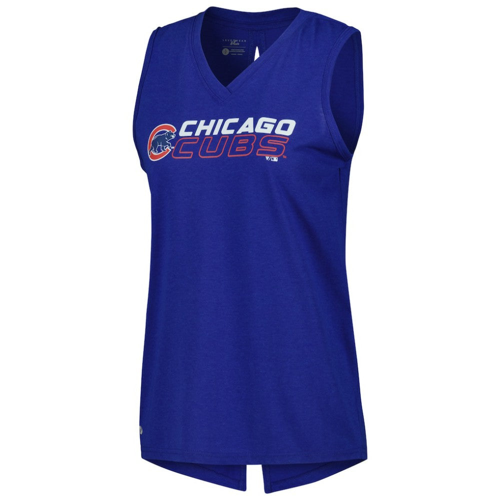 MLB Chicago Cubs Levelwear Women's Paisley Chase V-Neck Tank Top