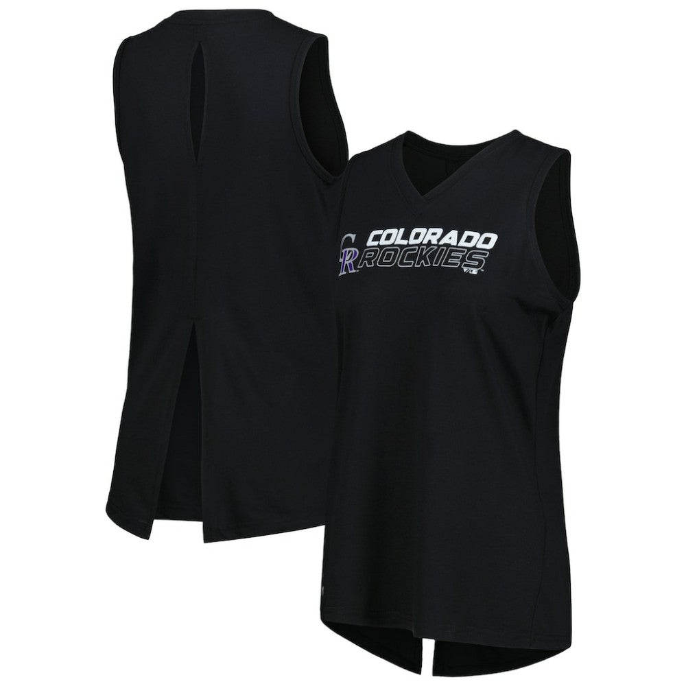MLB Colorado Rockies Levelwear Women's Paisley Chase V-Neck Tank Top