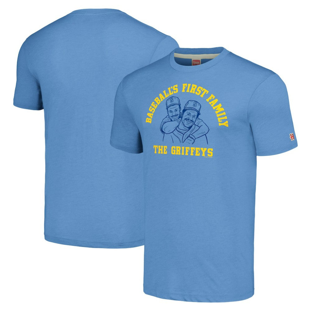 MLB Ken Griffey & Ken Griffey Jr. Seattle Mariners Homage Illustration Tri-Blend T-Shirt