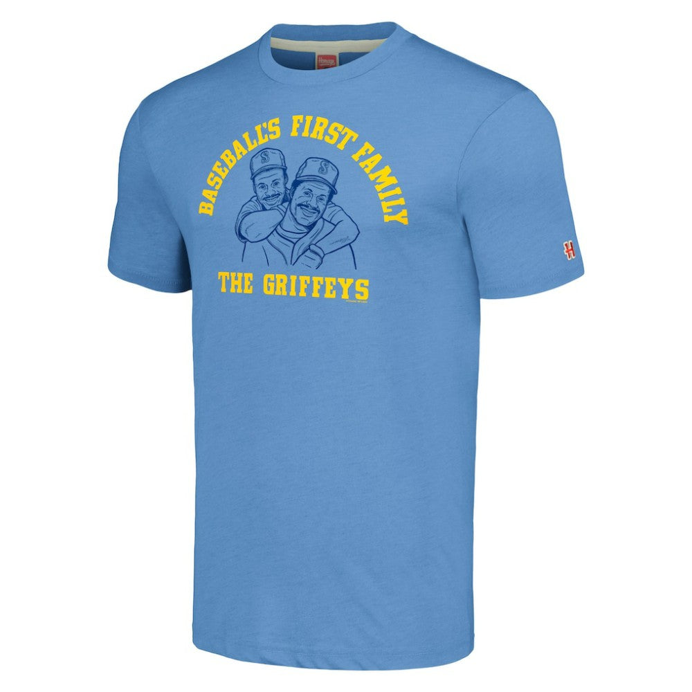 MLB Ken Griffey & Ken Griffey Jr. Seattle Mariners Homage Illustration Tri-Blend T-Shirt