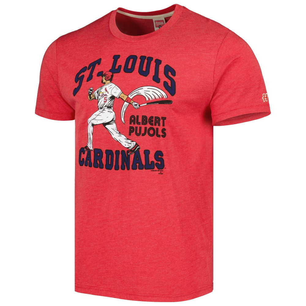 MLB Albert Pujols St. Louis Cardinals Homage Illustration Tri-Blend T-Shirt