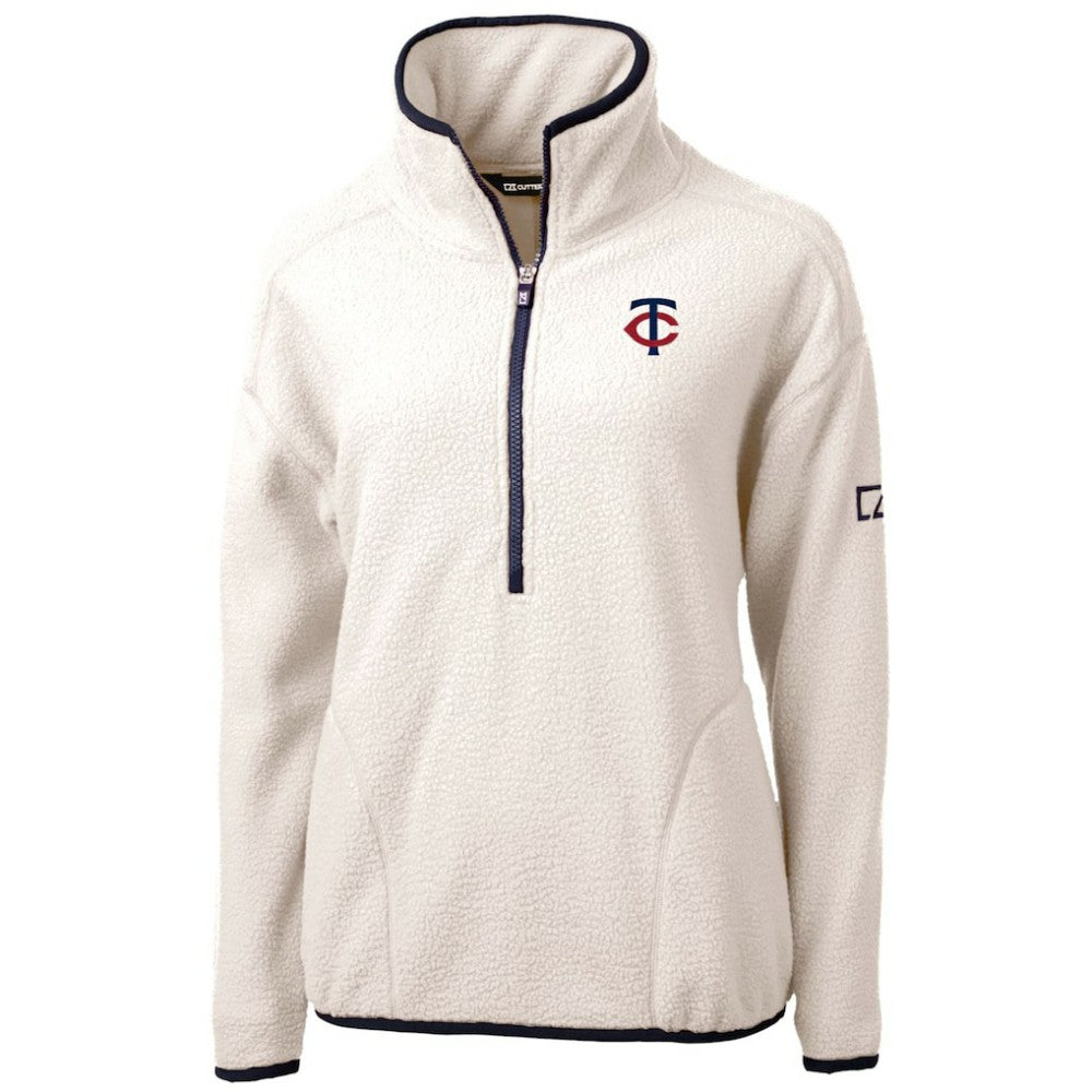 MLB Minnesota Twins Cutter & Buck Women's Cascade Eco Sherpa Half-Zip Pullover Jacket