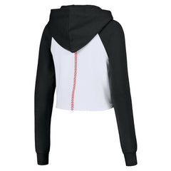 MLB San Francisco Giants Lusso Women's Jane Raglan Quarter-Zip Tri-Blend Cropped Pullover Hoodie