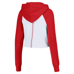 MLB St. Louis Cardinals Lusso Women's Jane Raglan Quarter-Zip Tri-Blend Cropped Pullover Hoodie