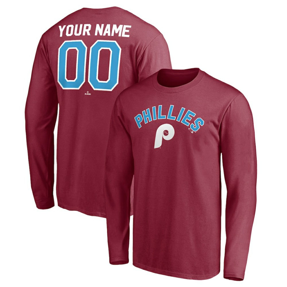 MLB Philadelphia Phillies Personalized Cooperstown Collection Alternate Winning Streak Long Sleeve T-Shirt