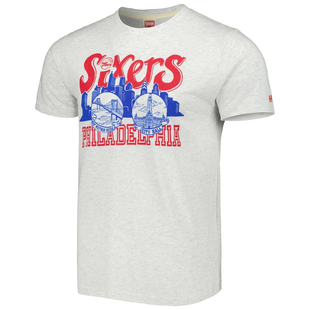 NBA Philadelphia 76ers Homage Unisex Hometown Hyper Local Tri-Blend T-Shirt
