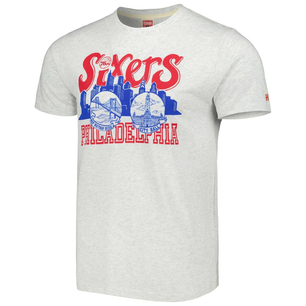 NBA Philadelphia 76ers Homage Unisex Hometown Hyper Local Tri-Blend T-Shirt