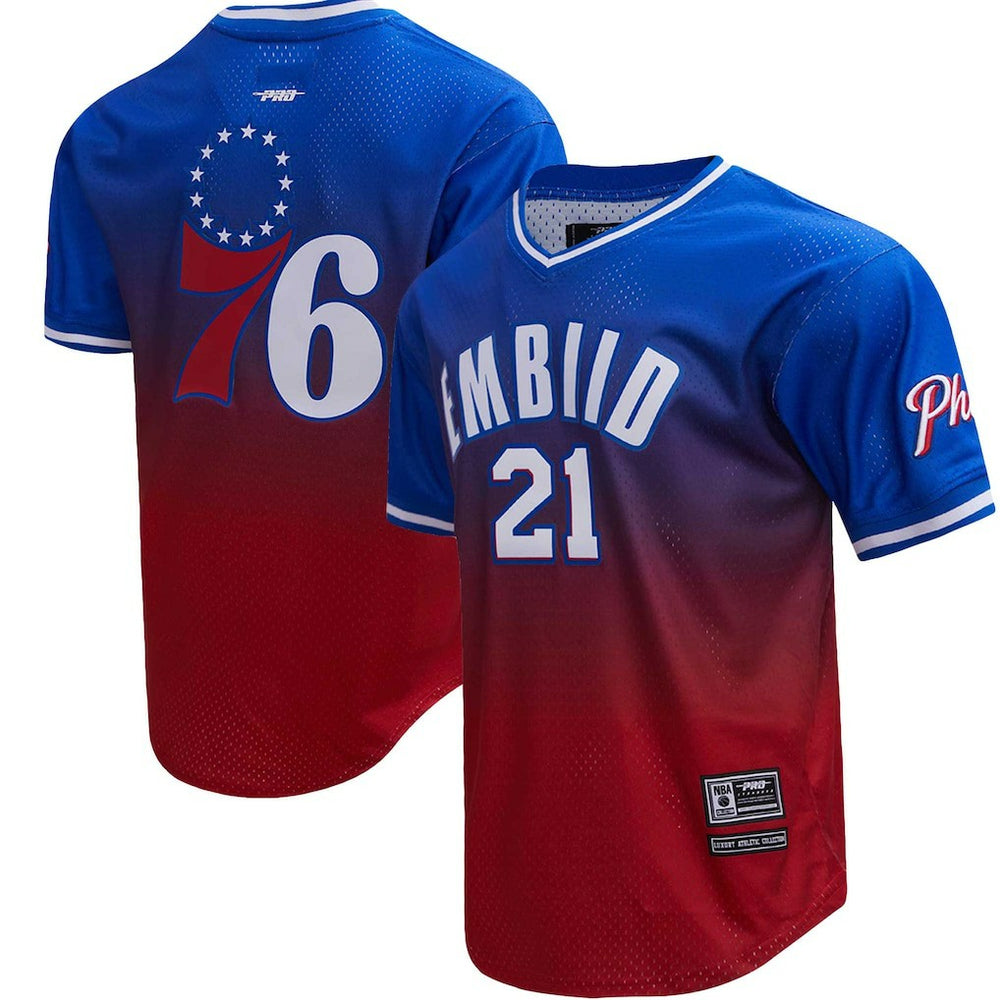 NBA Joel Embiid Philadelphia 76ers Post Ombre Name & Number T-Shirt