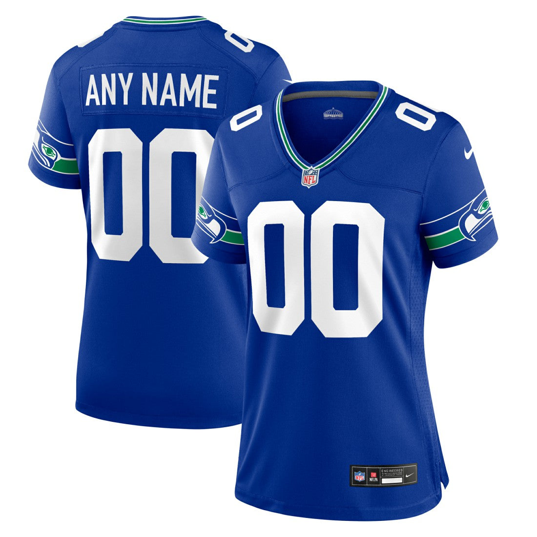 Women's Throwback Custom Jersey - Seattle Seahawks