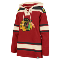 NHL Red Chicago Blackhawks '47 Women's Superior Lacer Pullover Hoodie