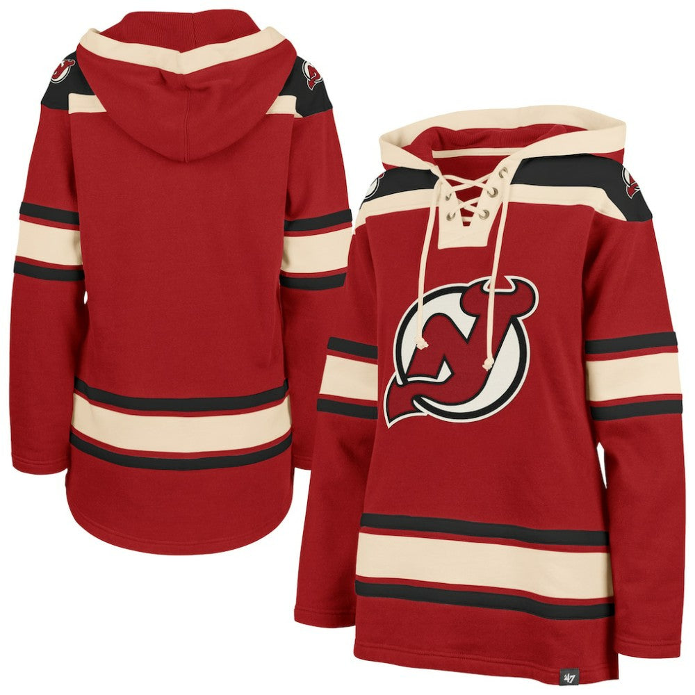 NHL Red New Jersey Devils '47 Women's Superior Lacer Pullover Hoodie