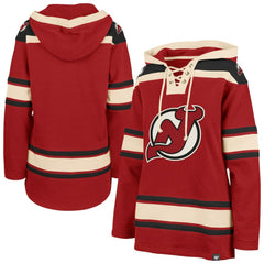 NHL Red New Jersey Devils '47 Women's Superior Lacer Pullover Hoodie
