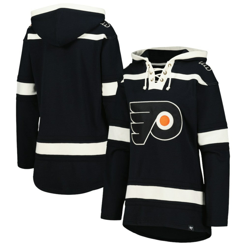 NHL Black Philadelphia Flyers '47 Women's Superior Lacer Pullover Hoodie
