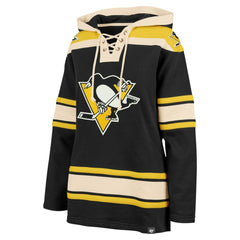 NHL Black Pittsburgh Penguins '47 Women's Superior Lacer Pullover Hoodie
