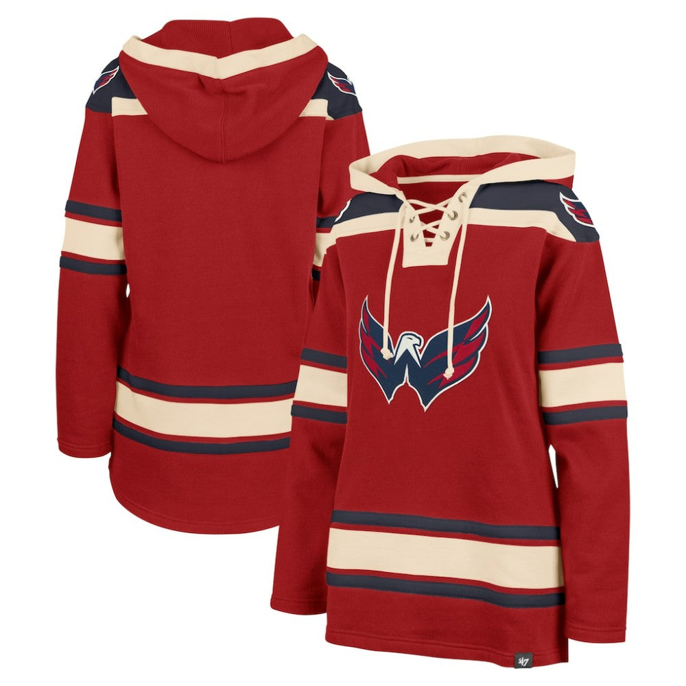 NHL Red Washington Capitals '47 Women's Superior Lacer Pullover Hoodie