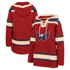 NHL Red Washington Capitals '47 Women's Superior Lacer Pullover Hoodie